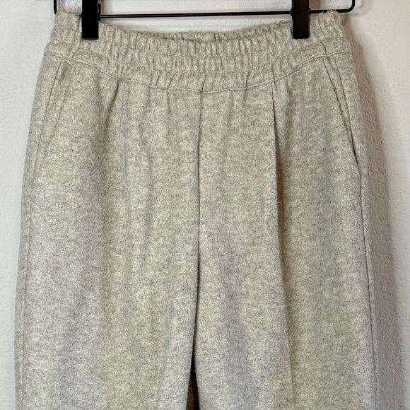 Urban Gray Light Tan Pull On Stretch Waist Pleated Wool Blend Trousers Pants - Picture 2 of 9